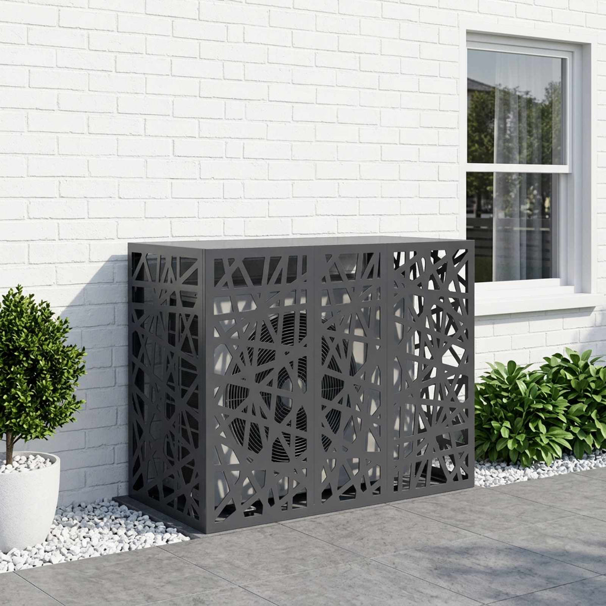 vidaXL Pokrywa do klimatyzatora antracytowy 110 x 50 x 80 cm Stal