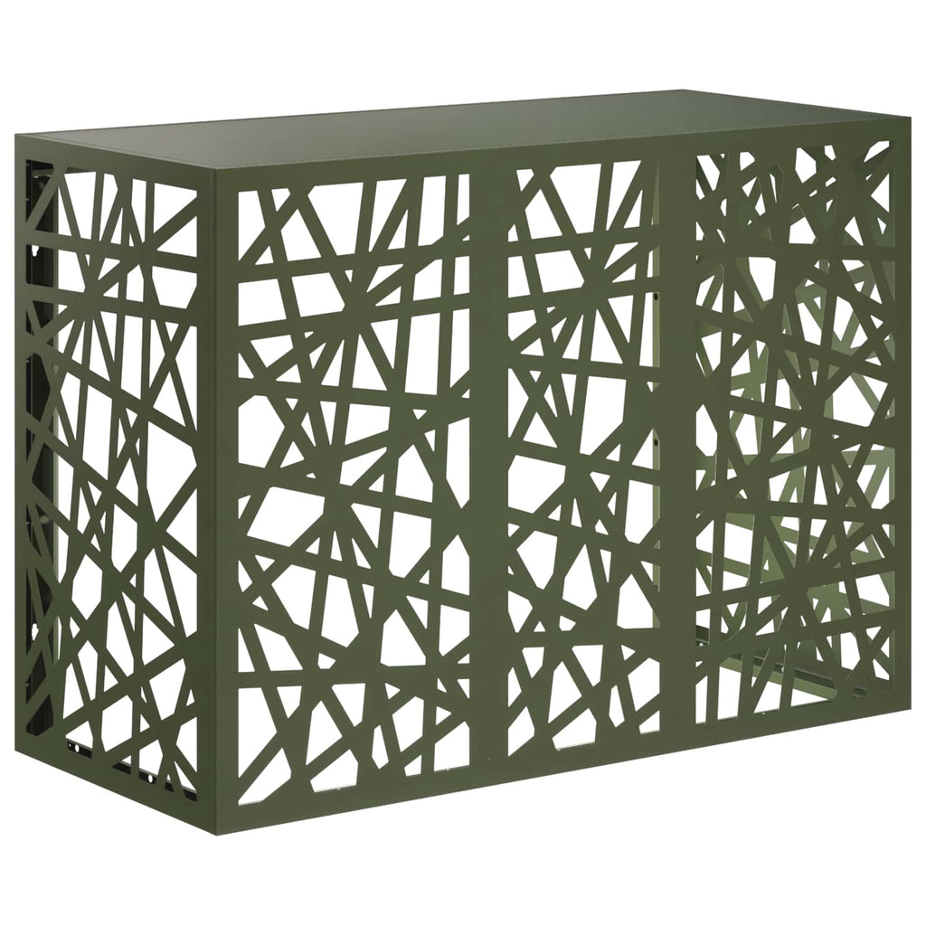 vidaXL Pokrywa do klimatyzatora Oliwkowy zielony 110 x 50 x 80 cm Stal
