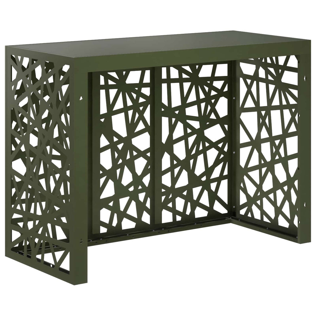 vidaXL Pokrywa do klimatyzatora Oliwkowy zielony 110 x 50 x 80 cm Stal