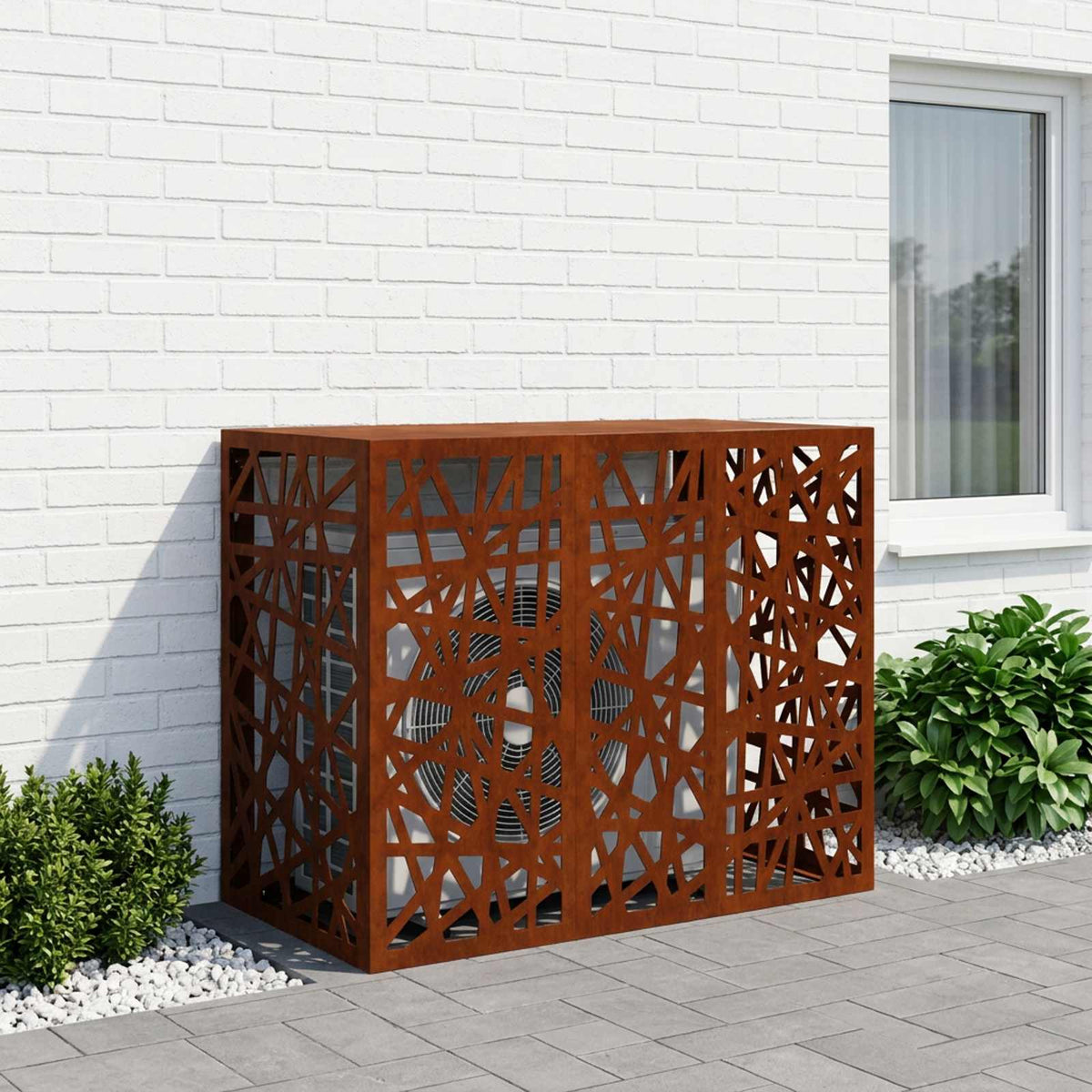 vidaXL Pokrywa do klimatyzatora Rdzawy 110 x 50 x 80 cm