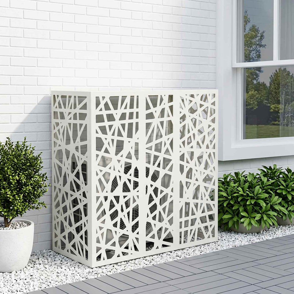 vidaXL Pokrywa do klimatyzatora Biały 110 x 50 x 105 cm Stal