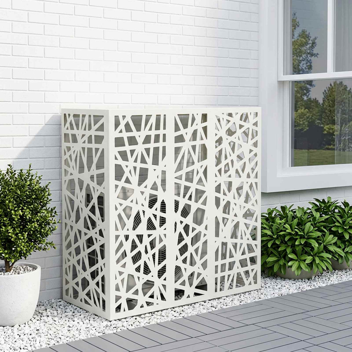 vidaXL Pokrywa do klimatyzatora Biały 110 x 50 x 105 cm Stal