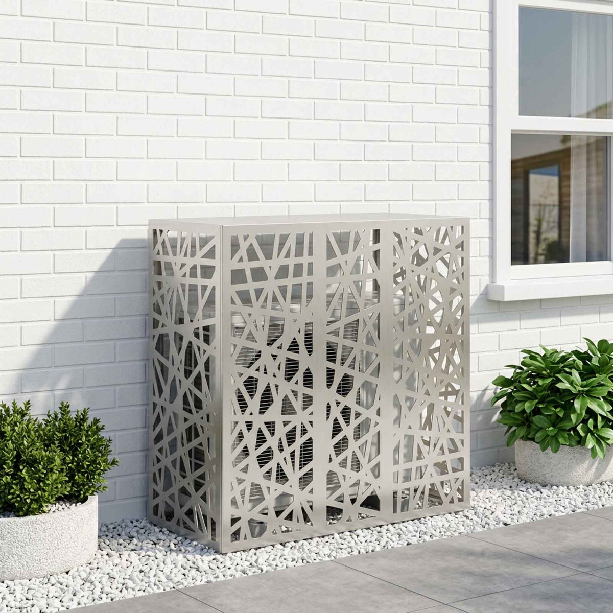 vidaXL Pokrywa do klimatyzatora srebrny 110 x 50 x 105 cm