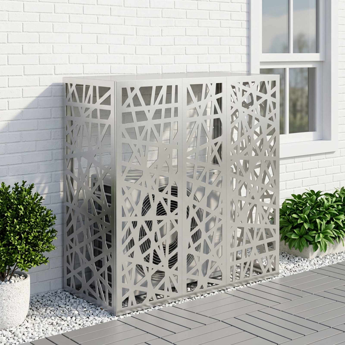 vidaXL Pokrywa do klimatyzatora srebrny 110 x 50 x 105 cm