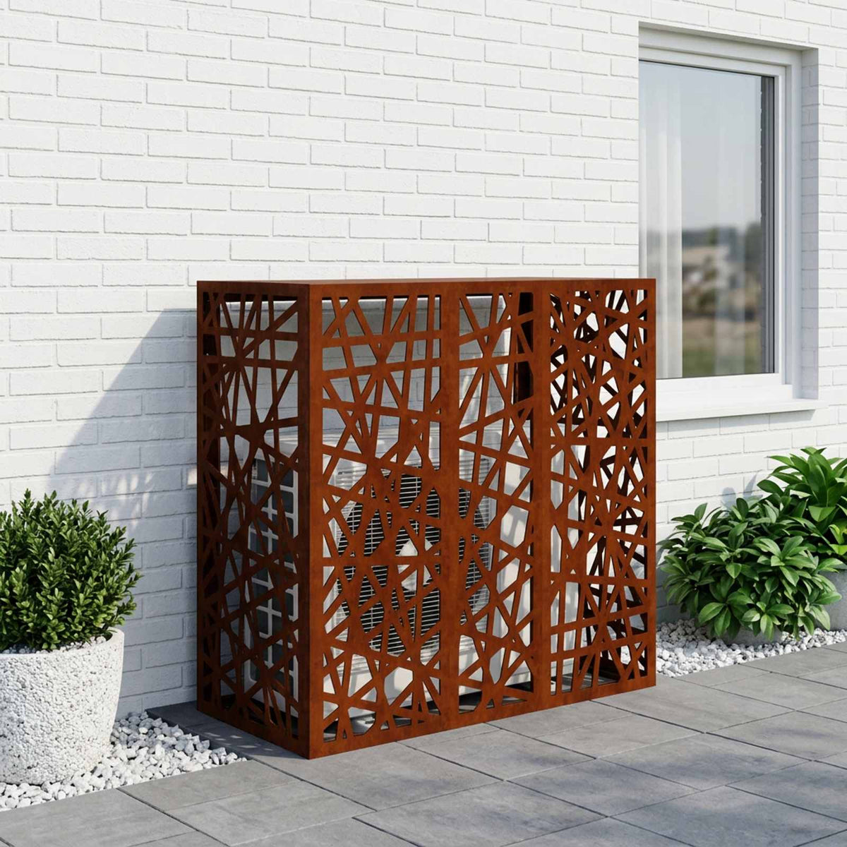 vidaXL Pokrywa do klimatyzatora Rdzawy 110 x 50 x 105 cm