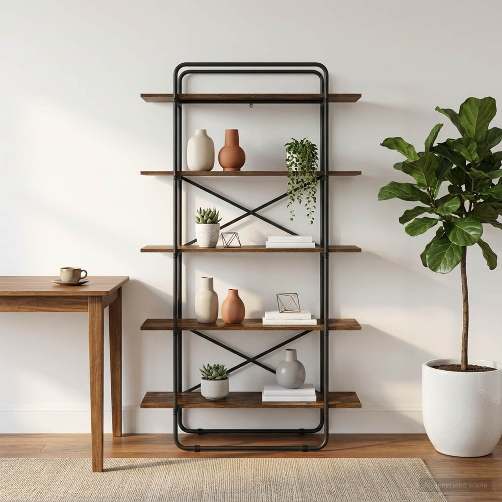 vidaXL Regał na książki 5 poziomów 100 x 35 x 175,5 cm PB Dąb wędzony