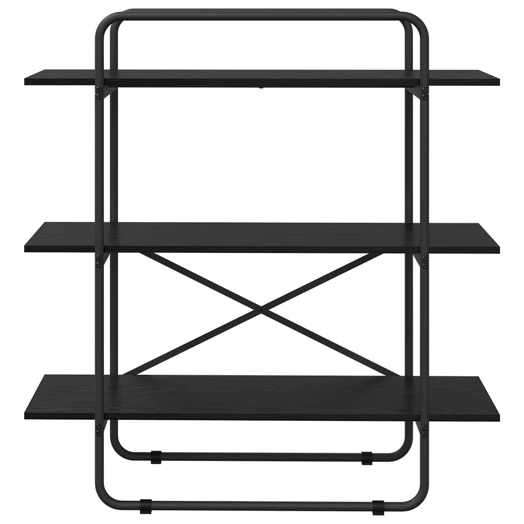 vidaXL Regał na książki 3 poziomów 100 x 35 x 105 cm PB Czarny dąb