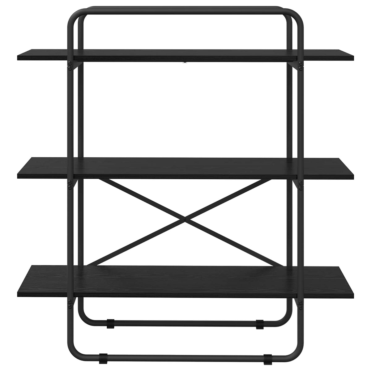 vidaXL Regał na książki 3 poziomów 100 x 35 x 105 cm PB Czarny dąb