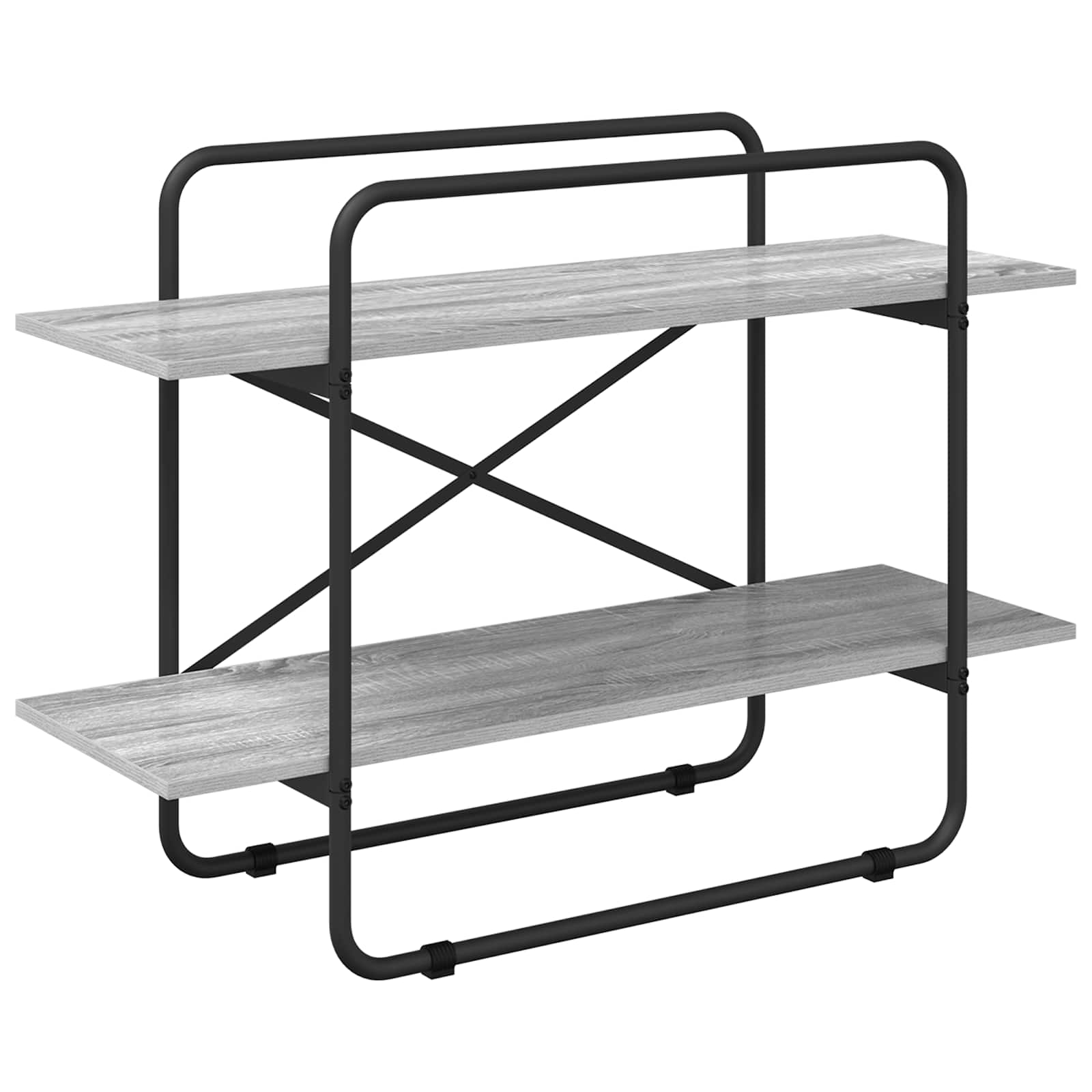 vidaXL Regał na książki 2 poziomów 100 x 35 x 70 cm PB Szary Sonoma