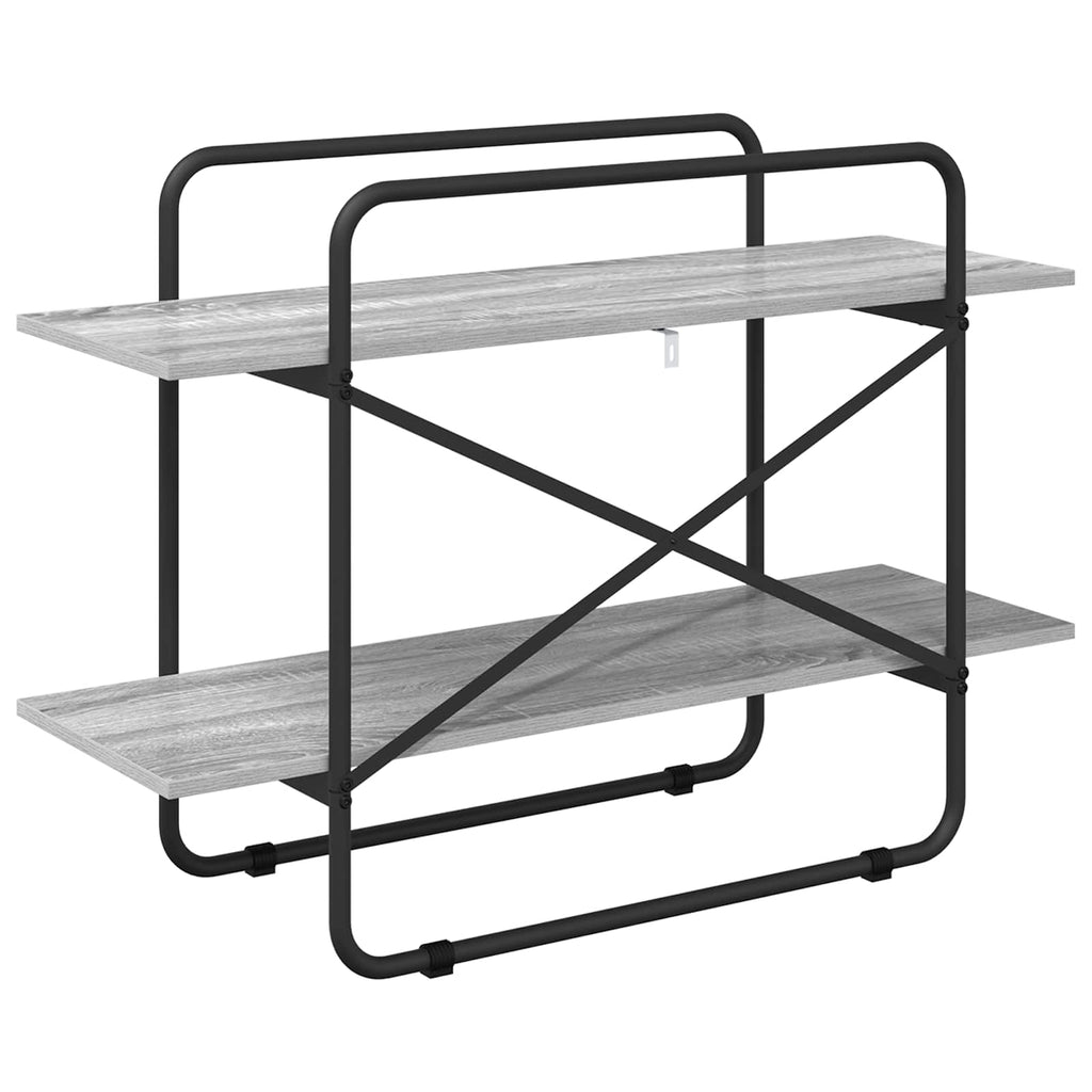 vidaXL Regał na książki 2 poziomów 100 x 35 x 70 cm PB Szary Sonoma