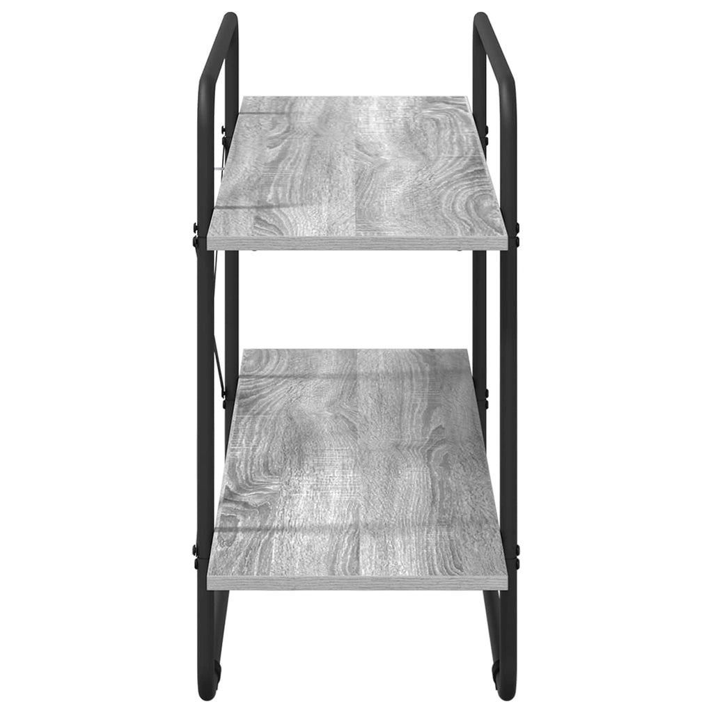 vidaXL Regał na książki 2 poziomów 100 x 35 x 70 cm PB Szary Sonoma