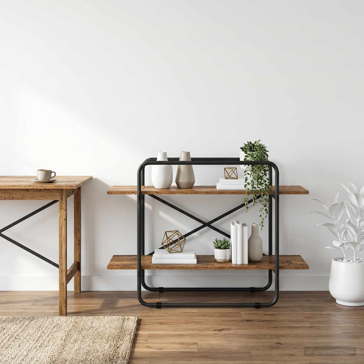 vidaXL Regał na książki 2 poziomów 100 x 35 x 70 cm PB Drewno dębowe