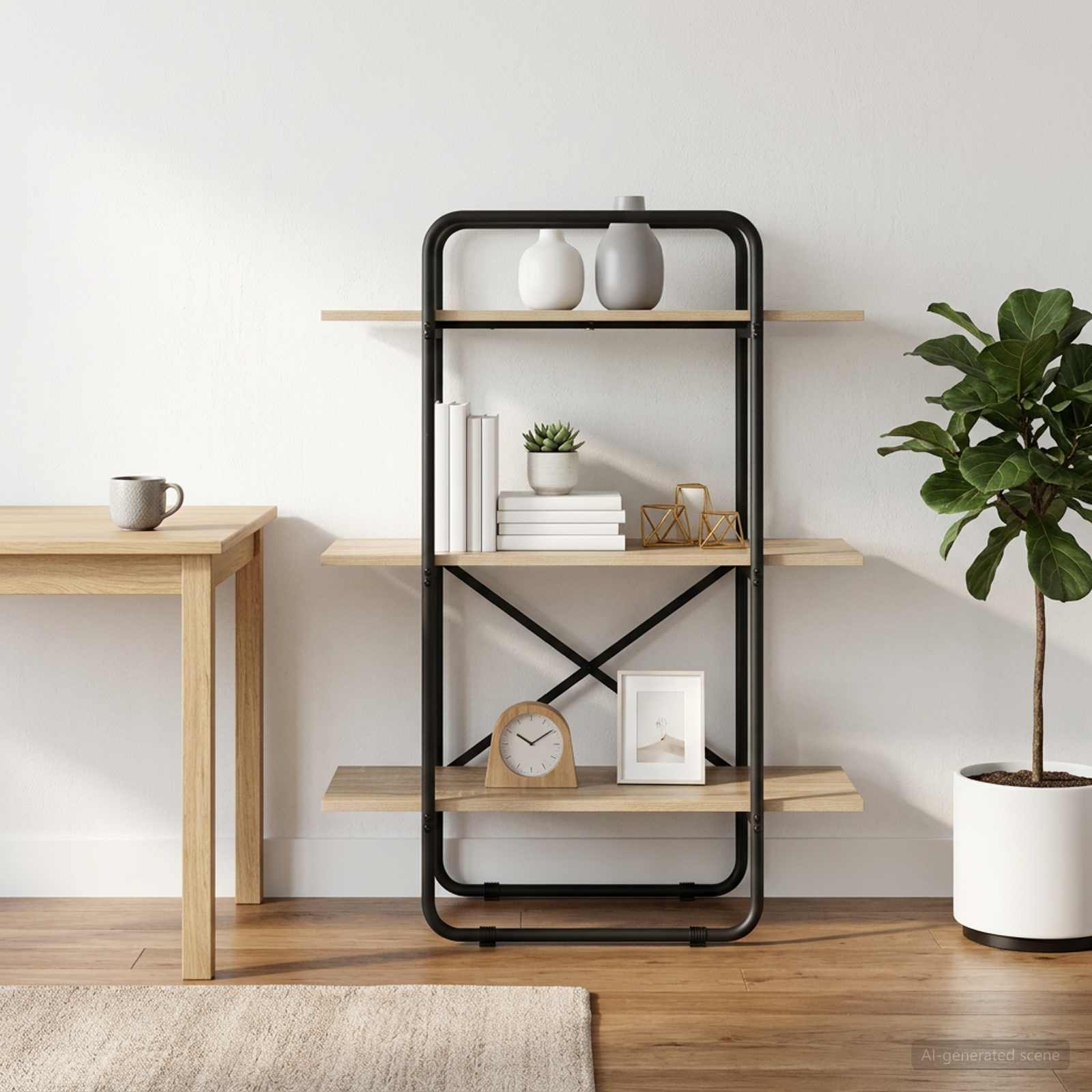 vidaXL Regał na książki 3 poziomów 80 x 35 x 105 cm PB dąb Sonoma