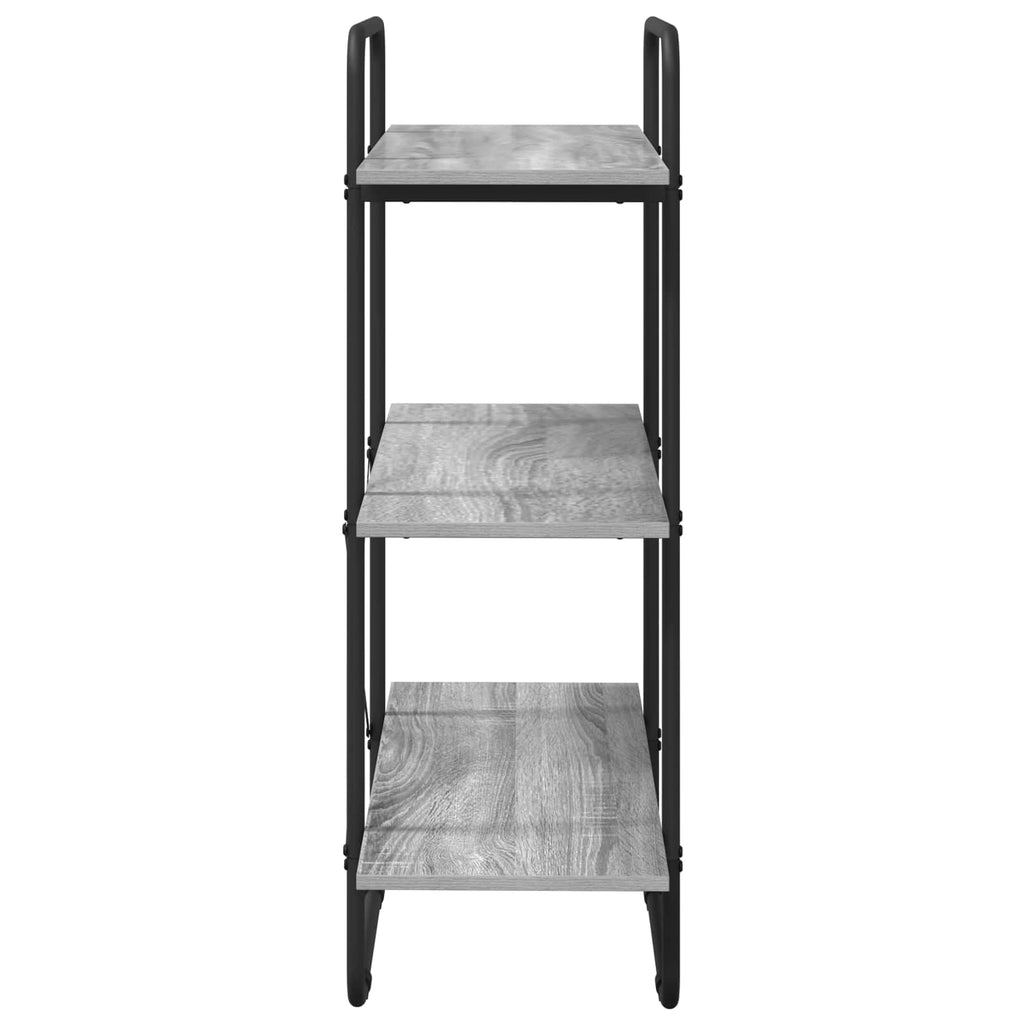 vidaXL Regał na książki 3 poziomów 80 x 35 x 105 cm PB Szary Sonoma