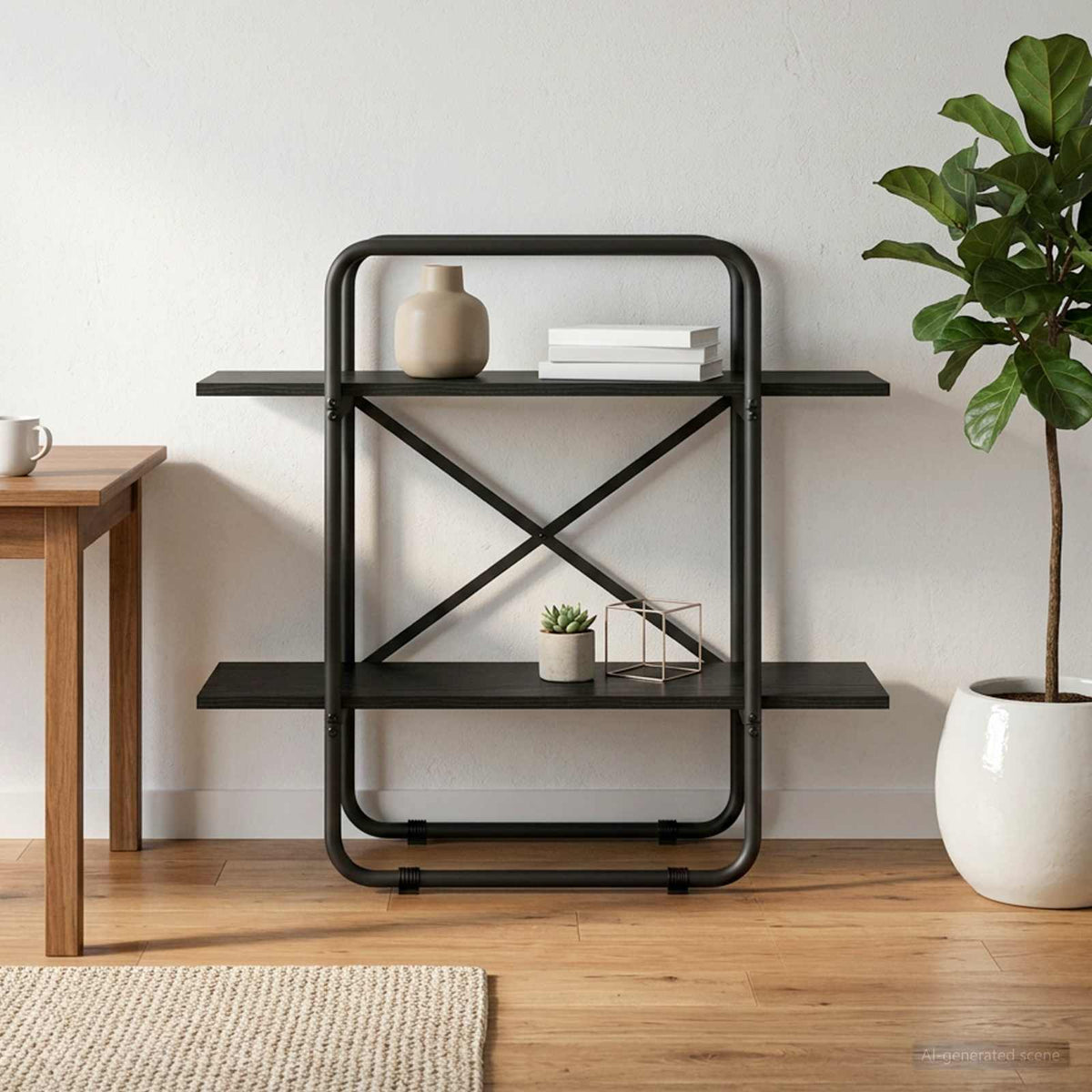 vidaXL Regał na książki 2 poziomów 80 x 35 x 70 cm PB Czarny dąb