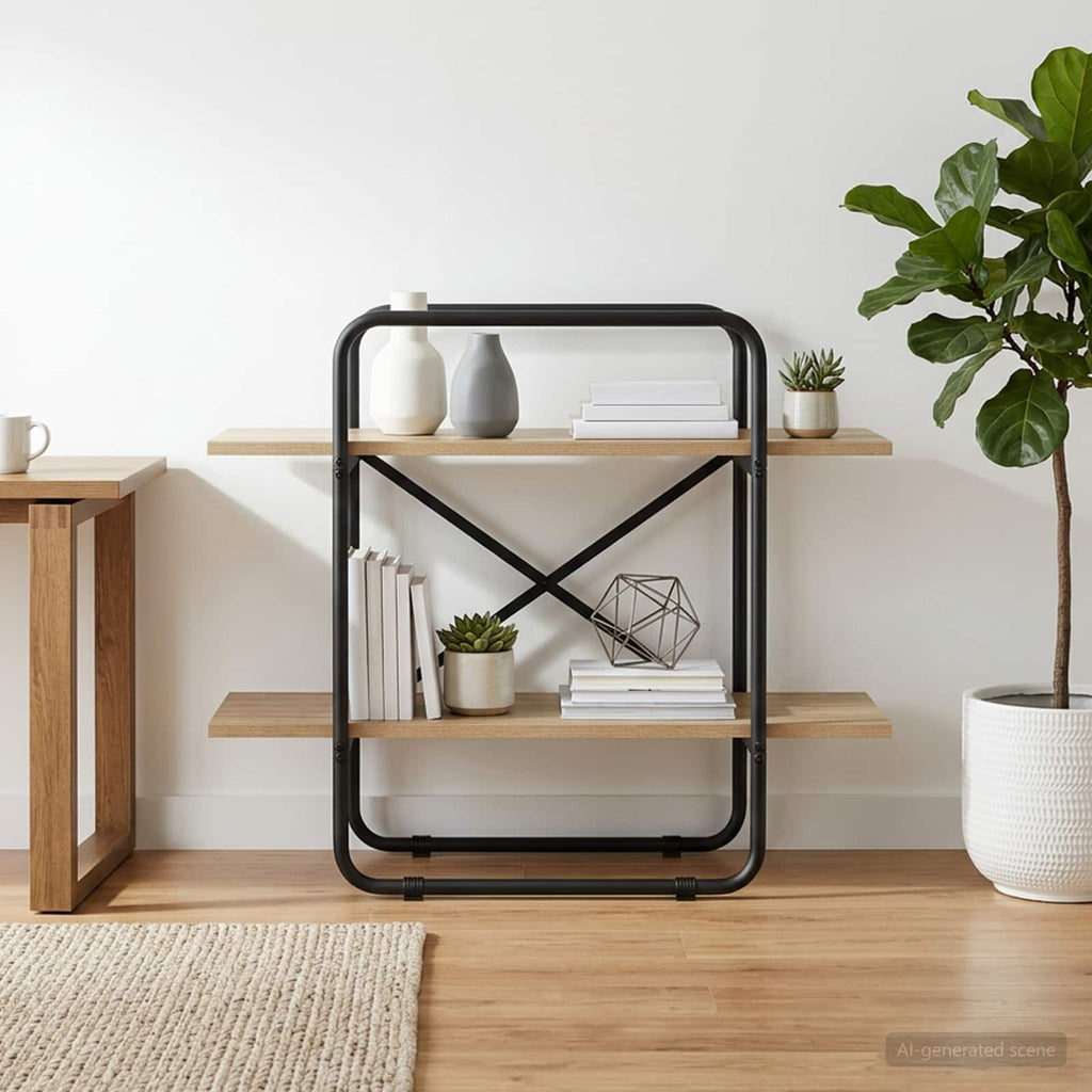 vidaXL Regał na książki 2 poziomów 80 x 35 x 70 cm PB dąb Sonoma