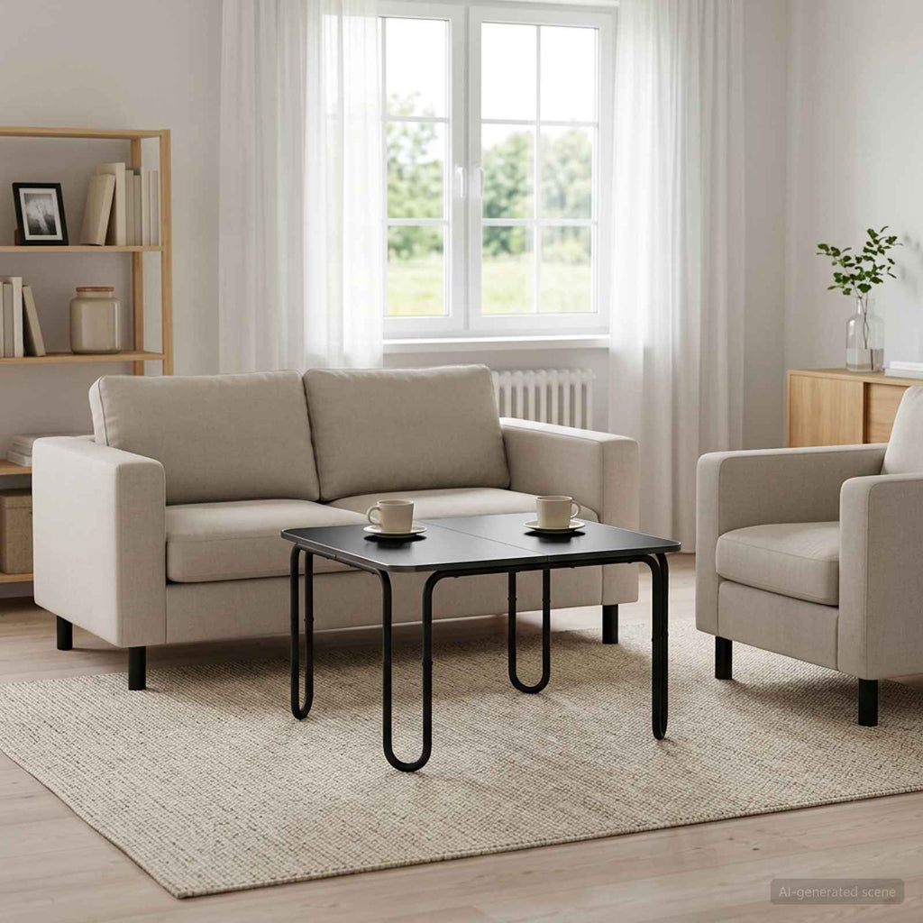 vidaXL Stolik kawowy Czarny 100 x 100 x 45 cm Drewno inżynieryjne