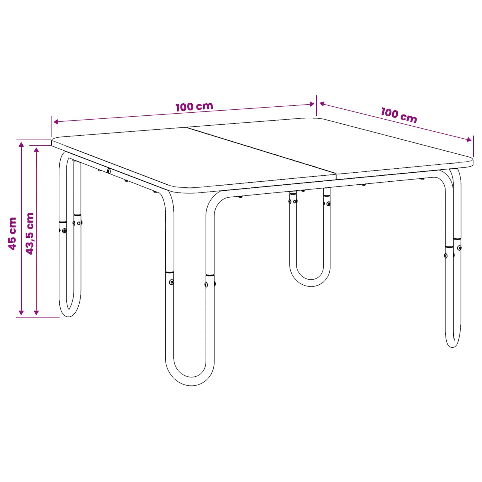 vidaXL Stolik kawowy Betonowy szary 100 x 100 x 45 cm