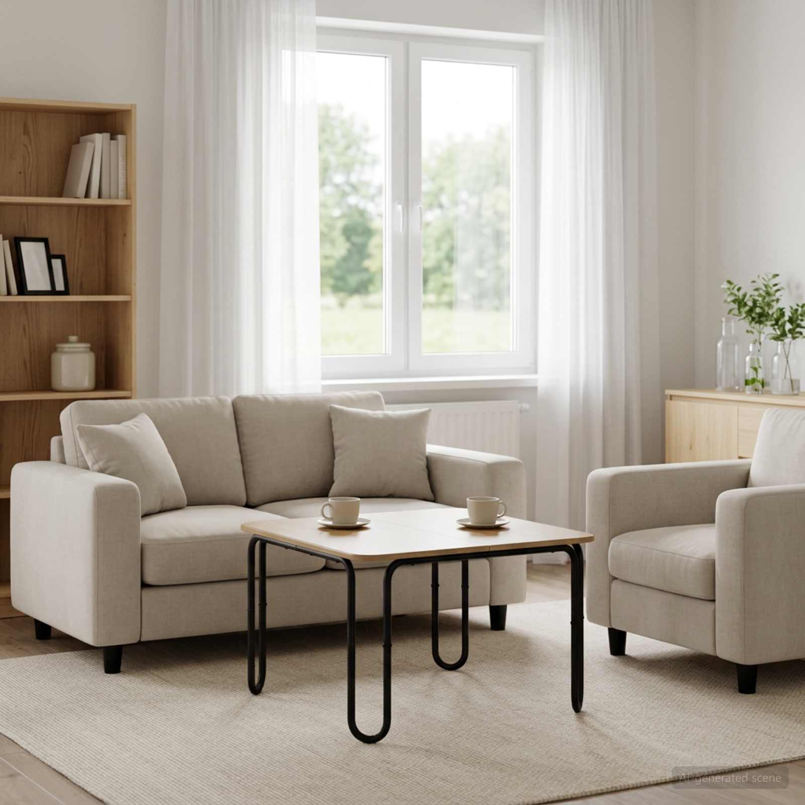 vidaXL Stolik kawowy Dąb artisan 100 x 100 x 45 cm Drewno inżynieryjne