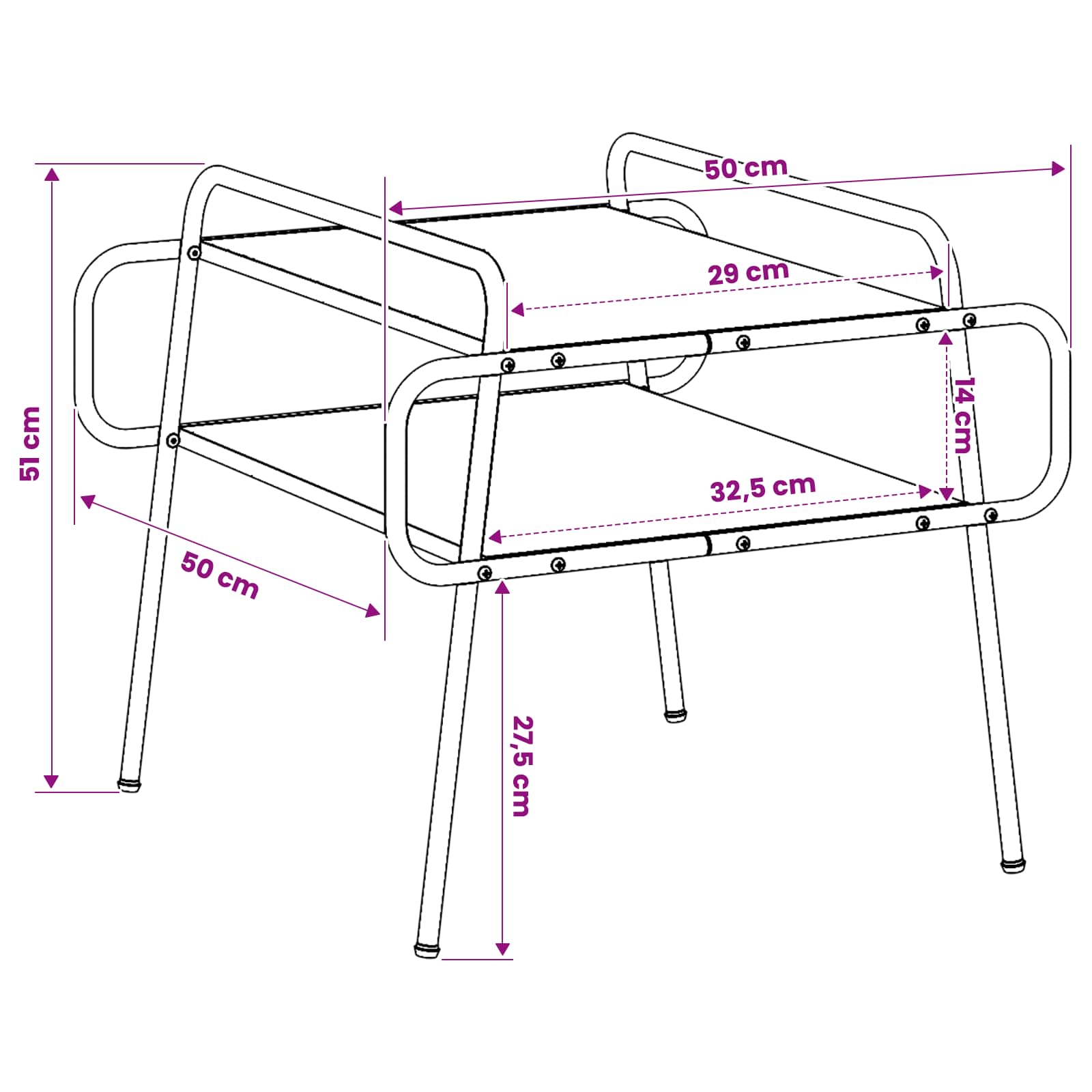 vidaXL Stolik kawowy Szary Sonoma 50 x 50 x 51 cm Drewno inżynieryjne