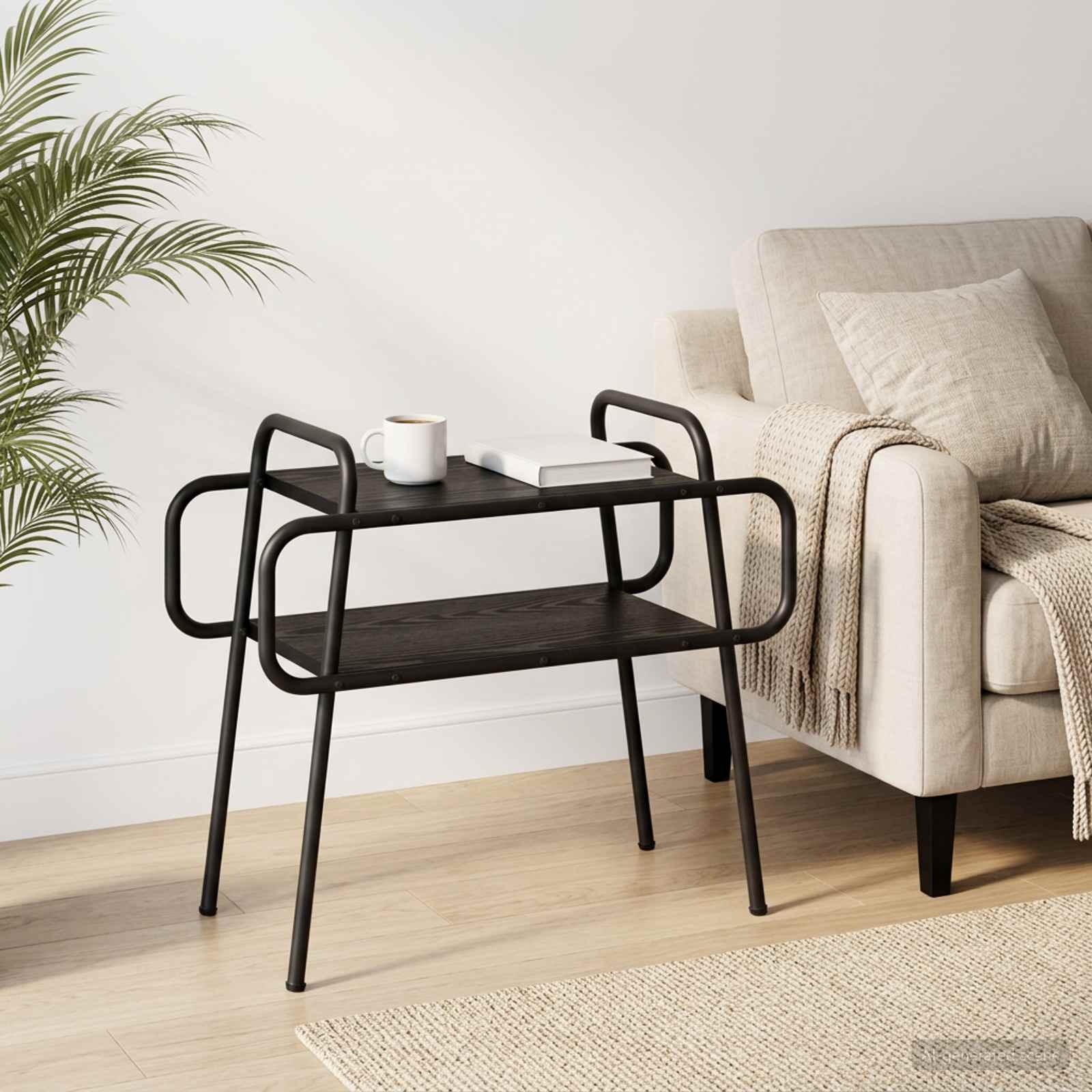 vidaXL Stolik kawowy Czarny dąb 60 x 30 x 51 cm Drewno inżynieryjne