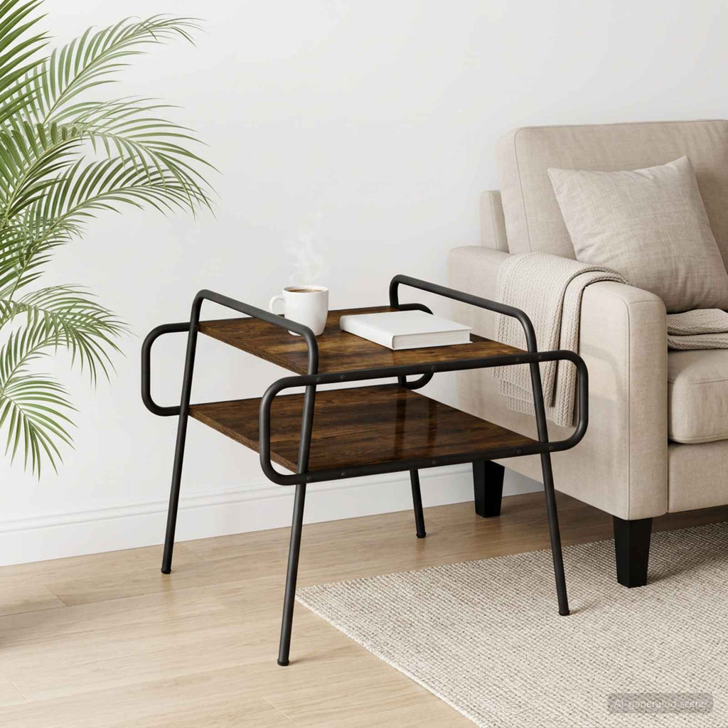 vidaXL Stolik kawowy Dąb wędzony 60 x 60 x 51 cm Drewno inżynieryjne
