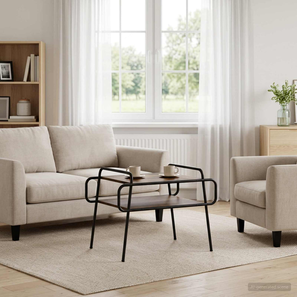 vidaXL Stolik kawowy Dąb wędzony 70 x 50 x 51 cm Drewno inżynieryjne