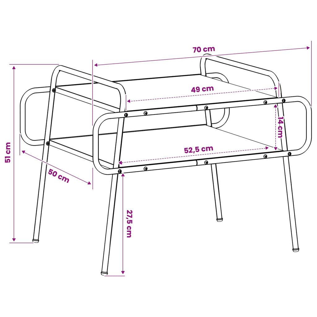 vidaXL Stolik kawowy Dąb wędzony 70 x 50 x 51 cm Drewno inżynieryjne