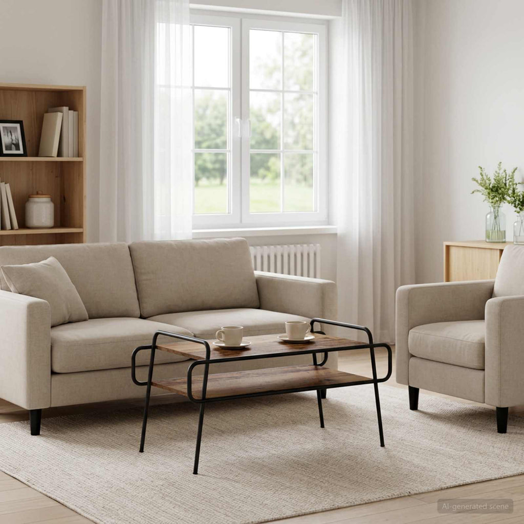 vidaXL Stolik kawowy Stare drewno 100 x 50 x 51 cm Drewno inżynieryjne