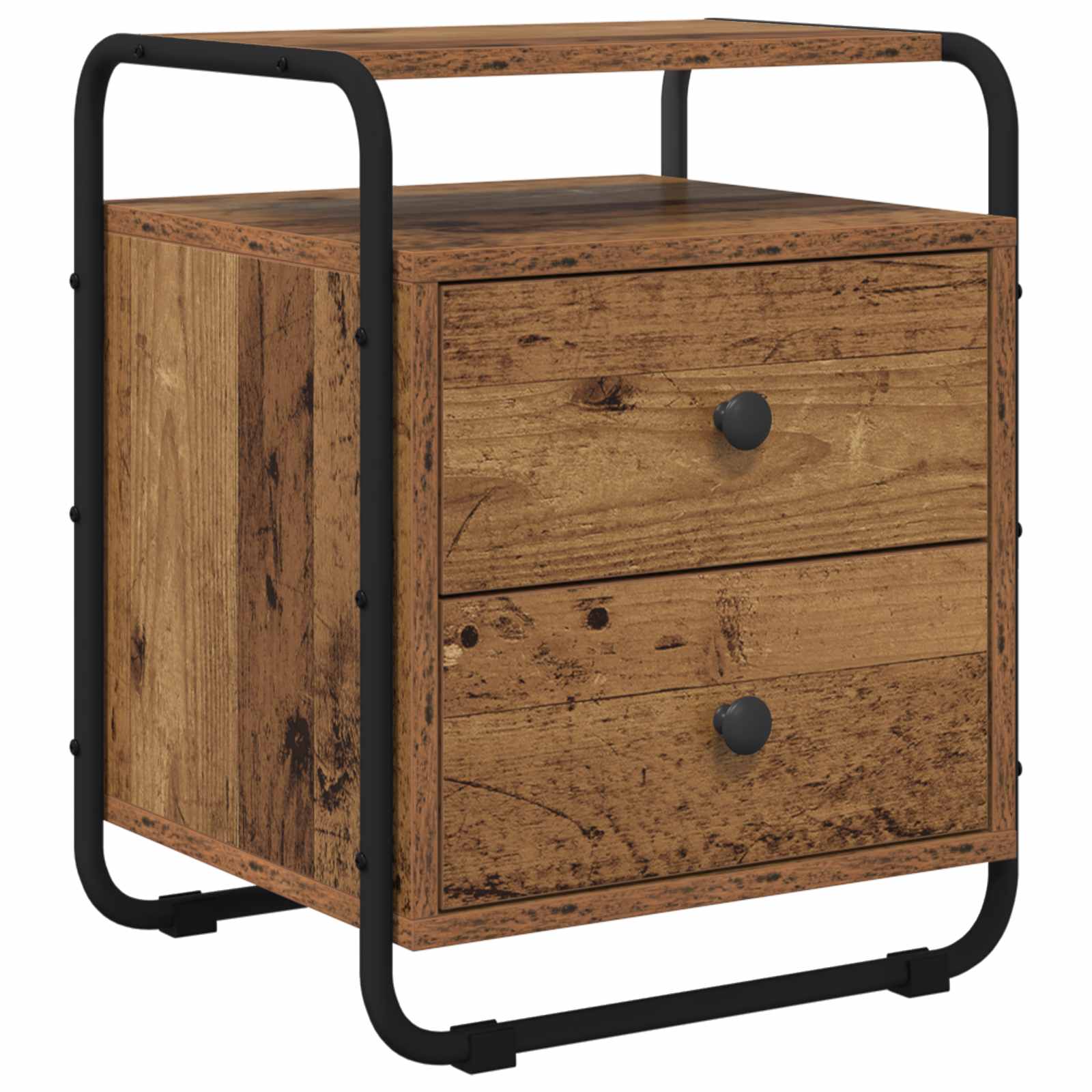 vidaXL Szafka Nocna 2 szt. Stare drewno Drewno inżynieryjne