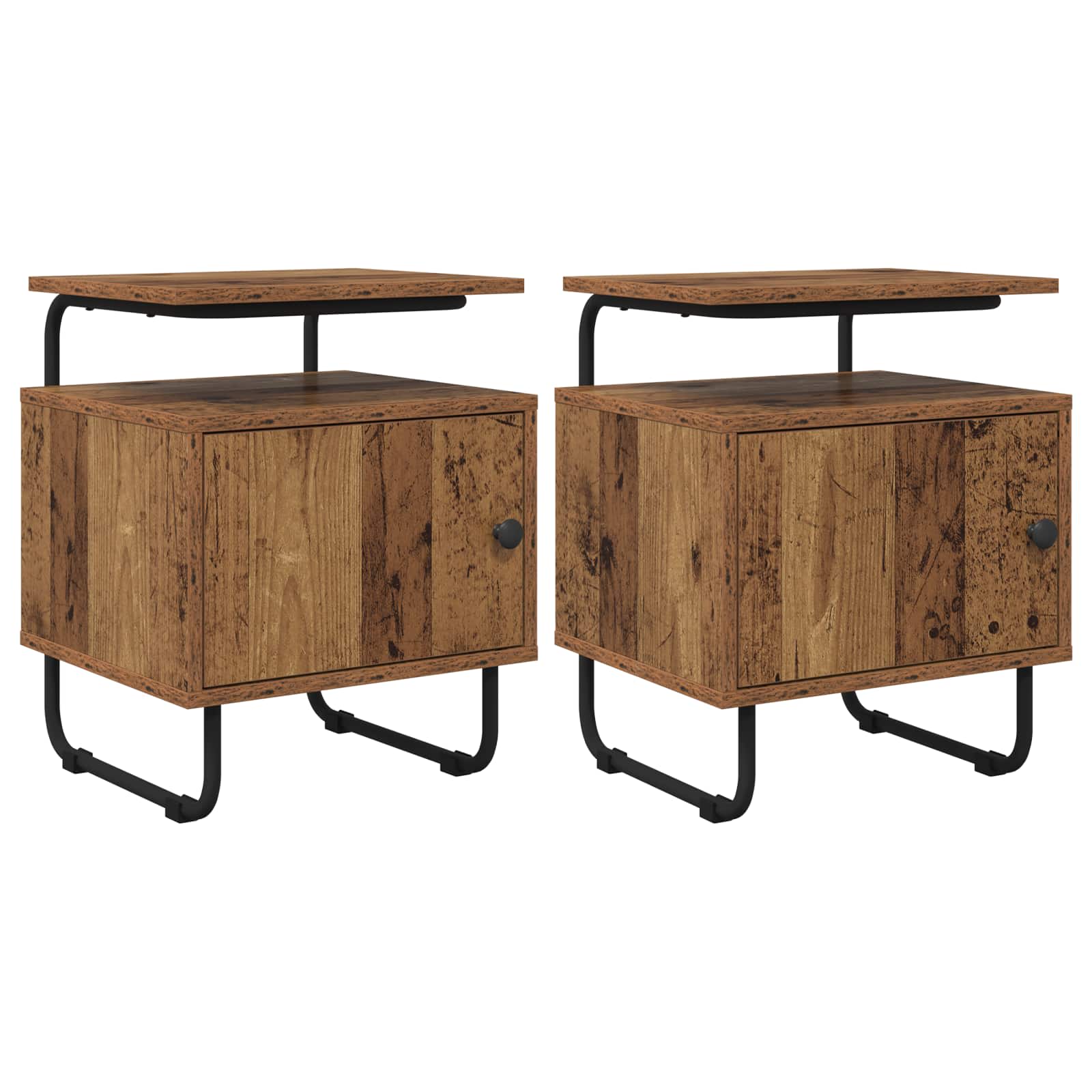 vidaXL Szafka Nocna 2 szt. Stare drewno Drewno inżynieryjne
