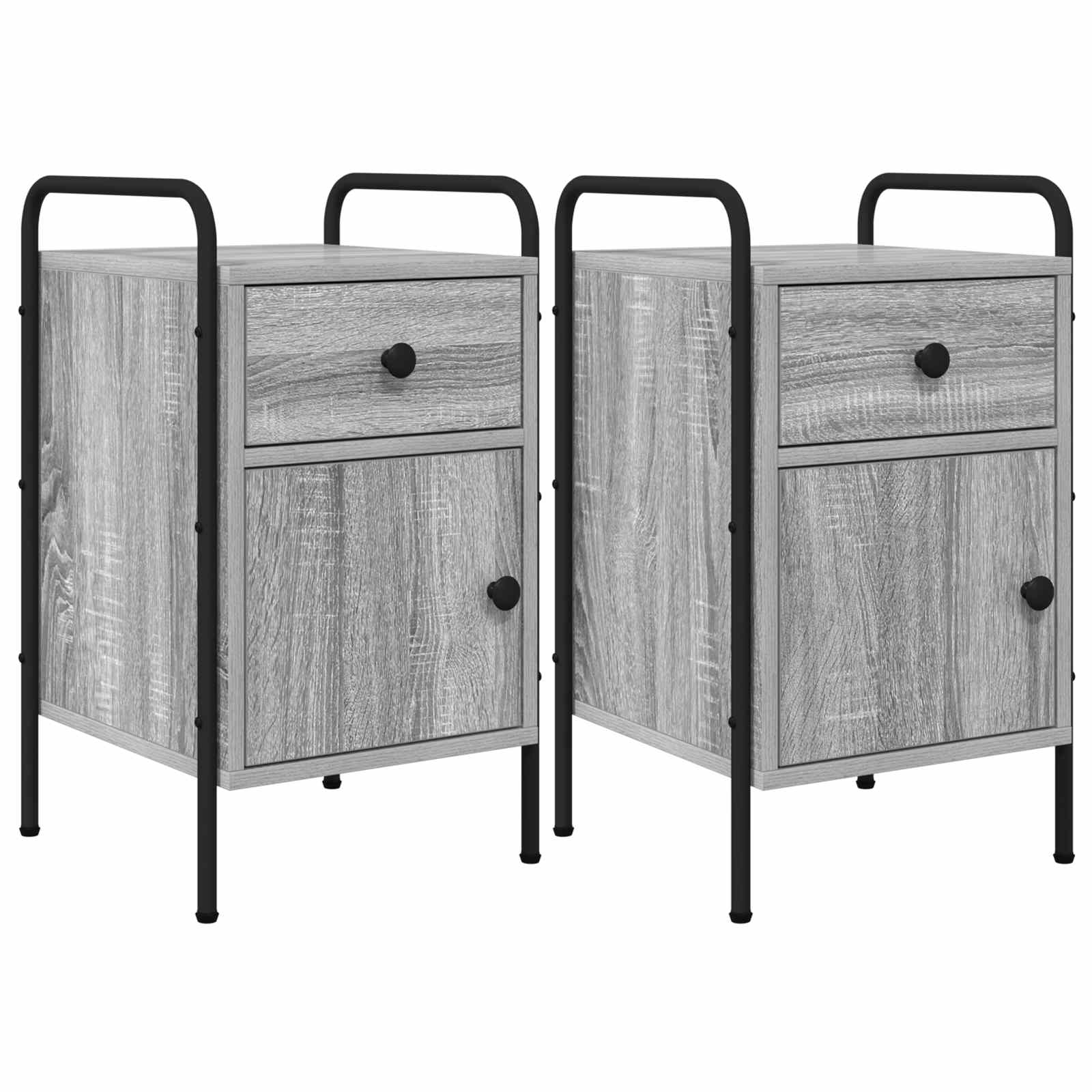 vidaXL Szafka Nocna 2 szt. Szary Sonoma 35 x 36,5 x 61 cm