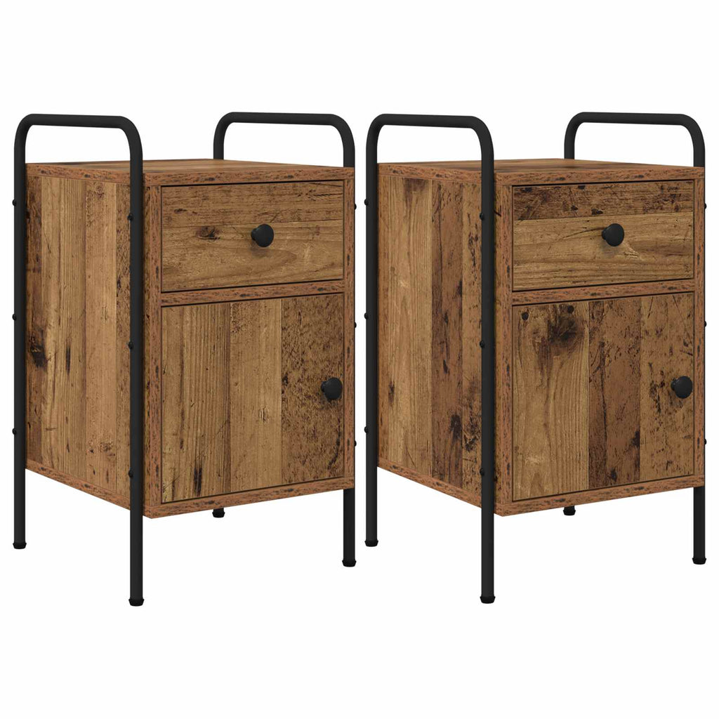 vidaXL Szafka Nocna 2 szt. Stare drewno 35 x 36,5 x 61 cm