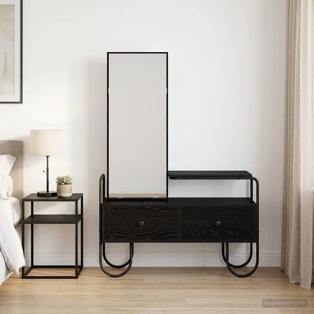 vidaXL Toaletka Czarny dąb 100 x 36,5 x 136 cm Drewno inżynieryjne