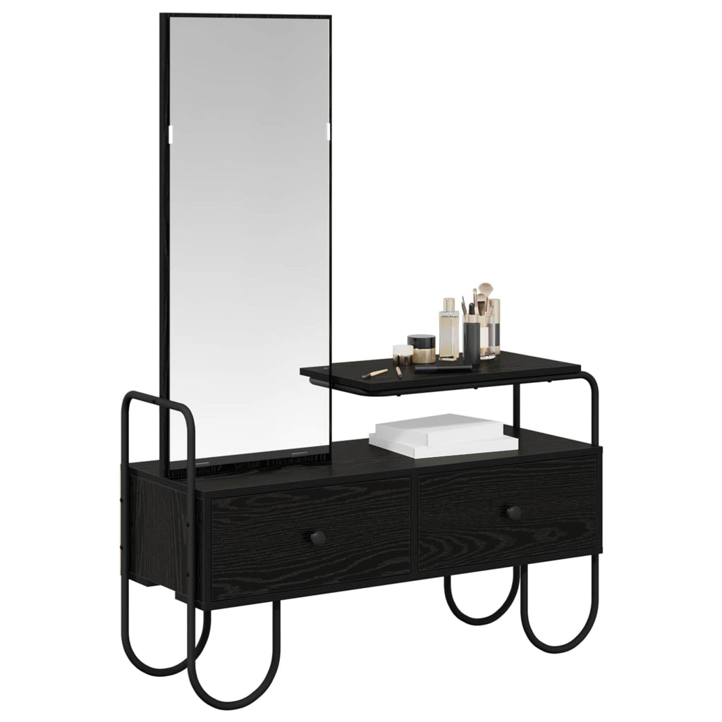 vidaXL Toaletka Czarny dąb 100 x 36,5 x 136 cm Drewno inżynieryjne