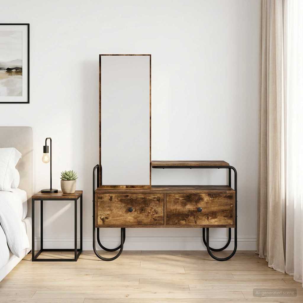 vidaXL Toaletka Dąb wędzony 100 x 36,5 x 136 cm Drewno inżynieryjne
