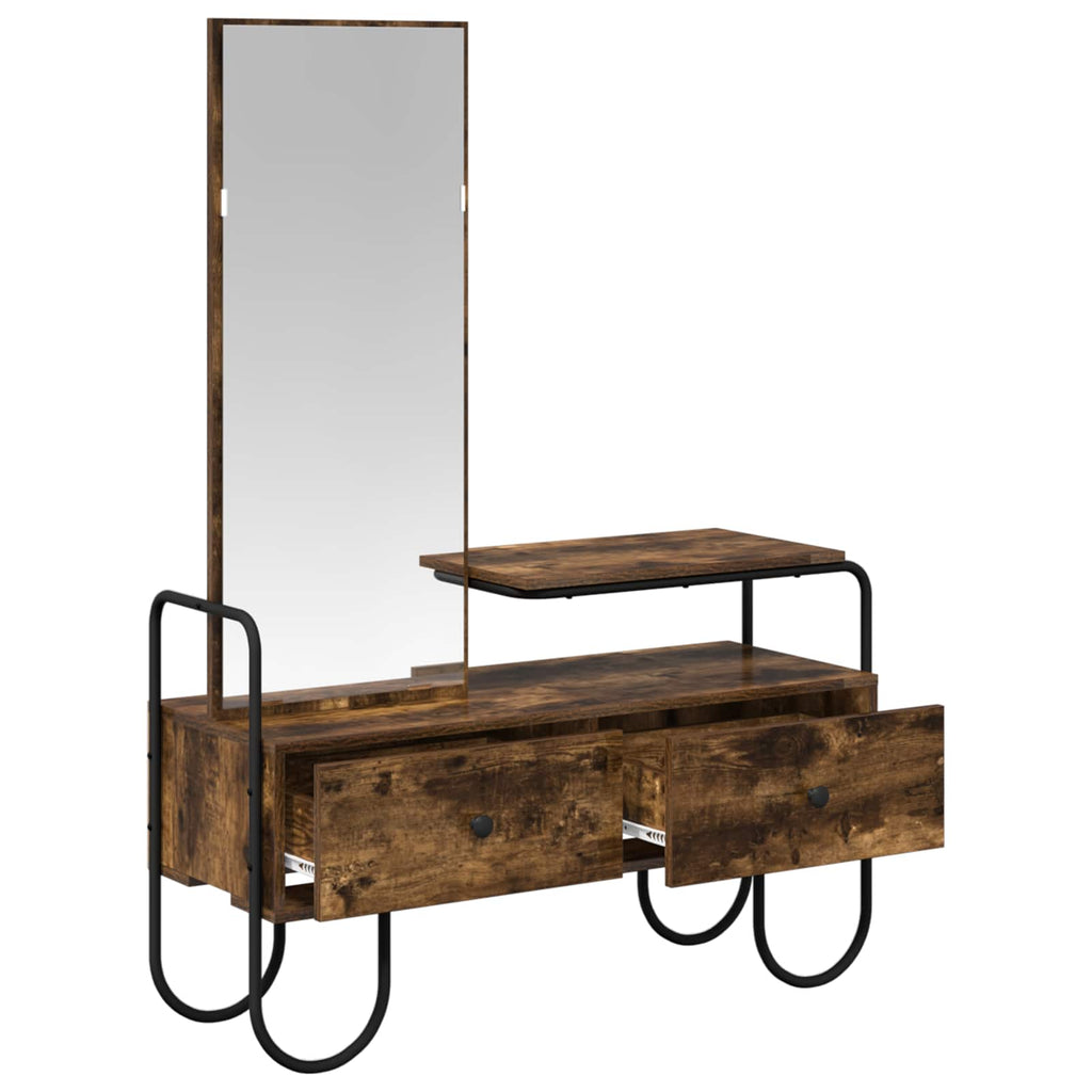 vidaXL Toaletka Dąb wędzony 100 x 36,5 x 136 cm Drewno inżynieryjne