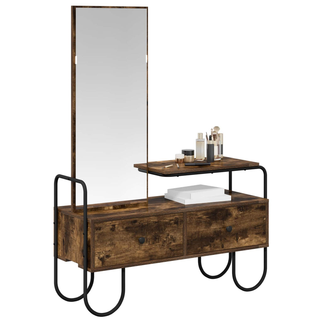 vidaXL Toaletka Dąb wędzony 100 x 36,5 x 136 cm Drewno inżynieryjne