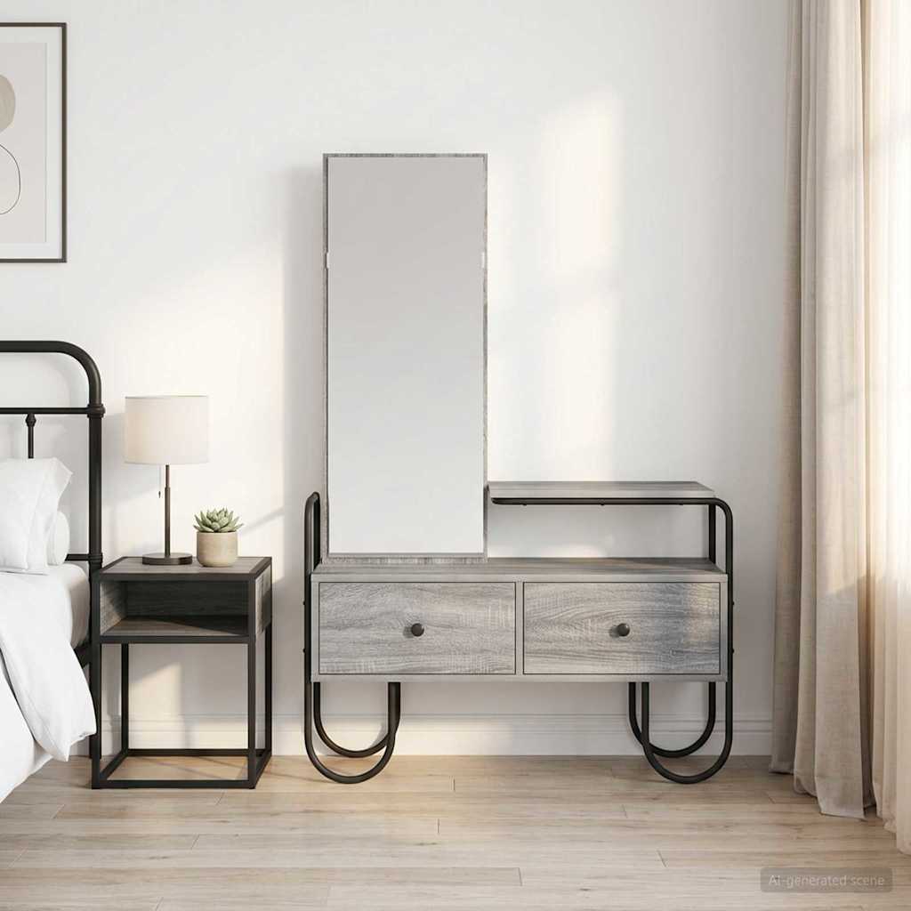 vidaXL Toaletka Szary Sonoma 100 x 36,5 x 136 cm Drewno inżynieryjne