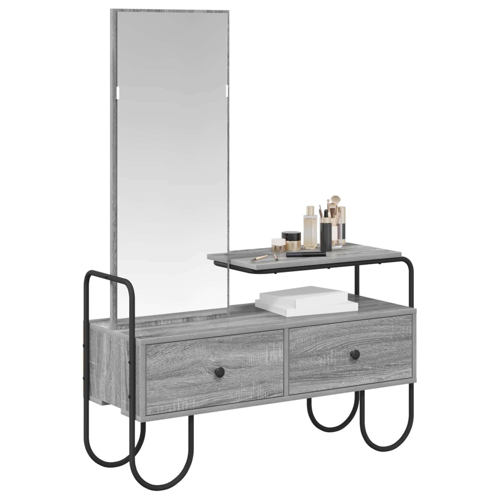 vidaXL Toaletka Szary Sonoma 100 x 36,5 x 136 cm Drewno inżynieryjne