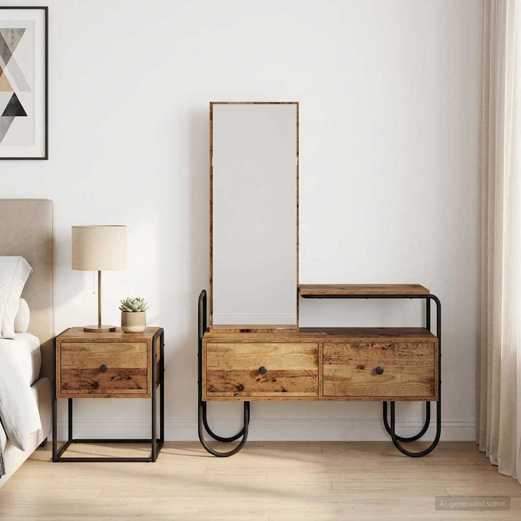 vidaXL Toaletka Stare drewno 100 x 36,5 x 136 cm Drewno inżynieryjne