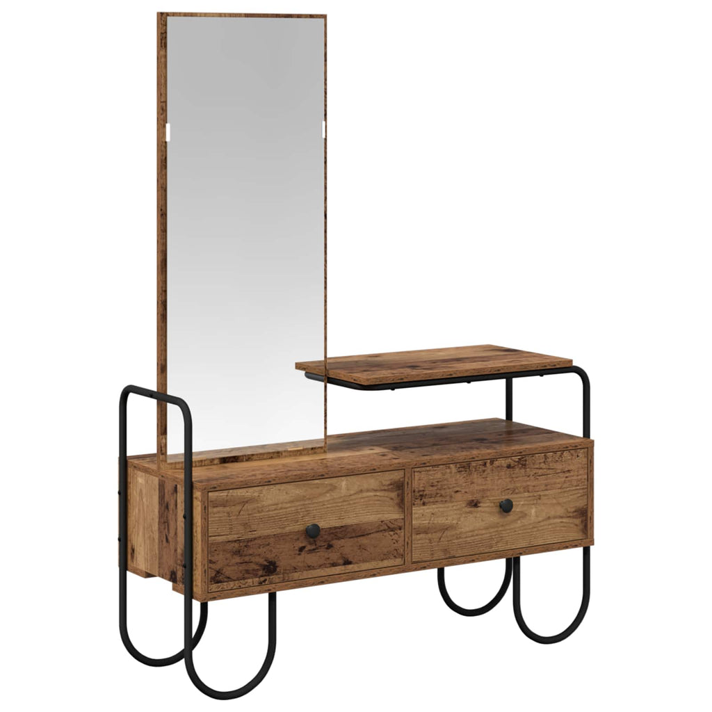 vidaXL Toaletka Stare drewno 100 x 36,5 x 136 cm Drewno inżynieryjne