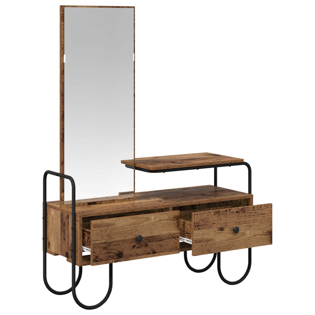 vidaXL Toaletka Stare drewno 100 x 36,5 x 136 cm Drewno inżynieryjne