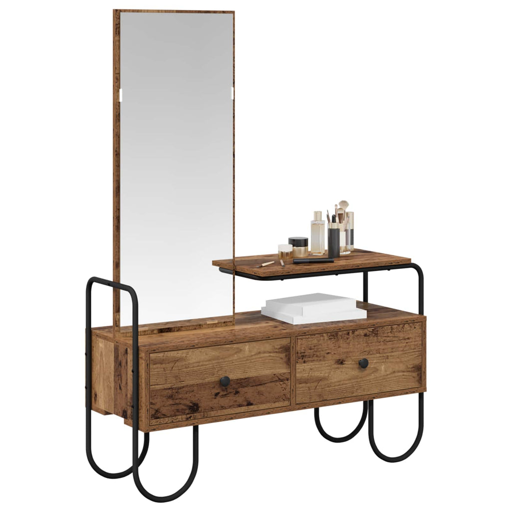 vidaXL Toaletka Stare drewno 100 x 36,5 x 136 cm Drewno inżynieryjne