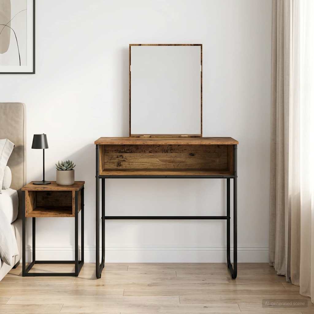 vidaXL Toaletka Stare drewno 81 x 40 x 131 cm Drewno inżynieryjne