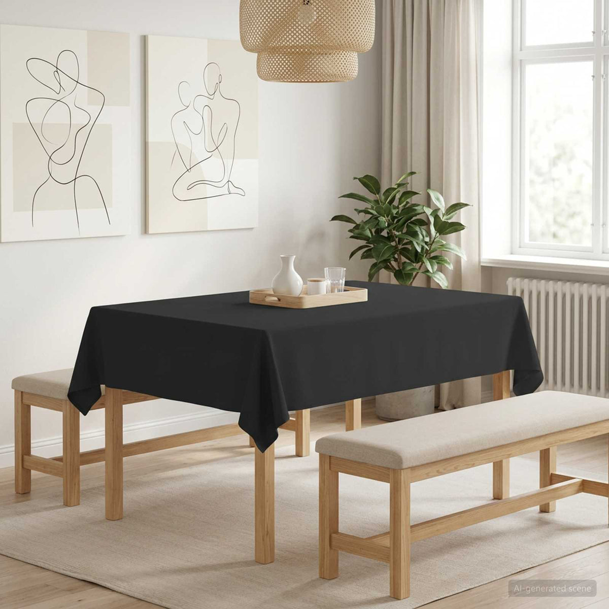 vidaXL Obrus stołowy 5 szt. ciemnoszary 140 x 180 cm Poliester