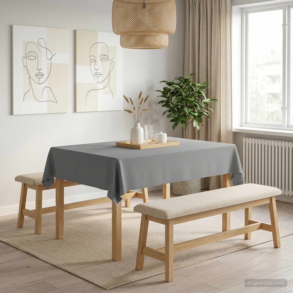 vidaXL Obrus stołowy 5 szt. jasnoszary 140 x 160 cm Poliester