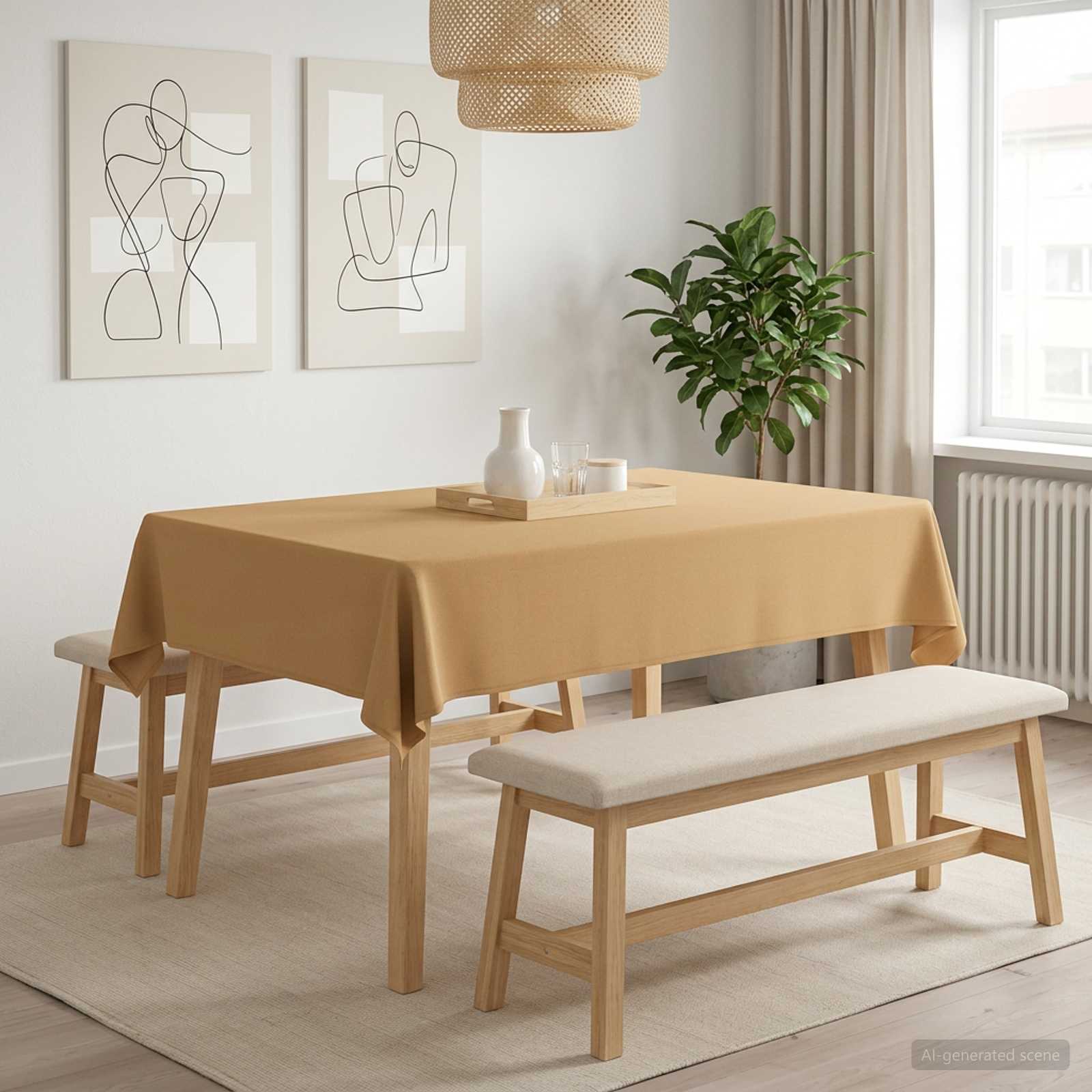 vidaXL Obrus stołowy 5 szt. Prostokątny Beżowy 140 x 160 cm Poliester
