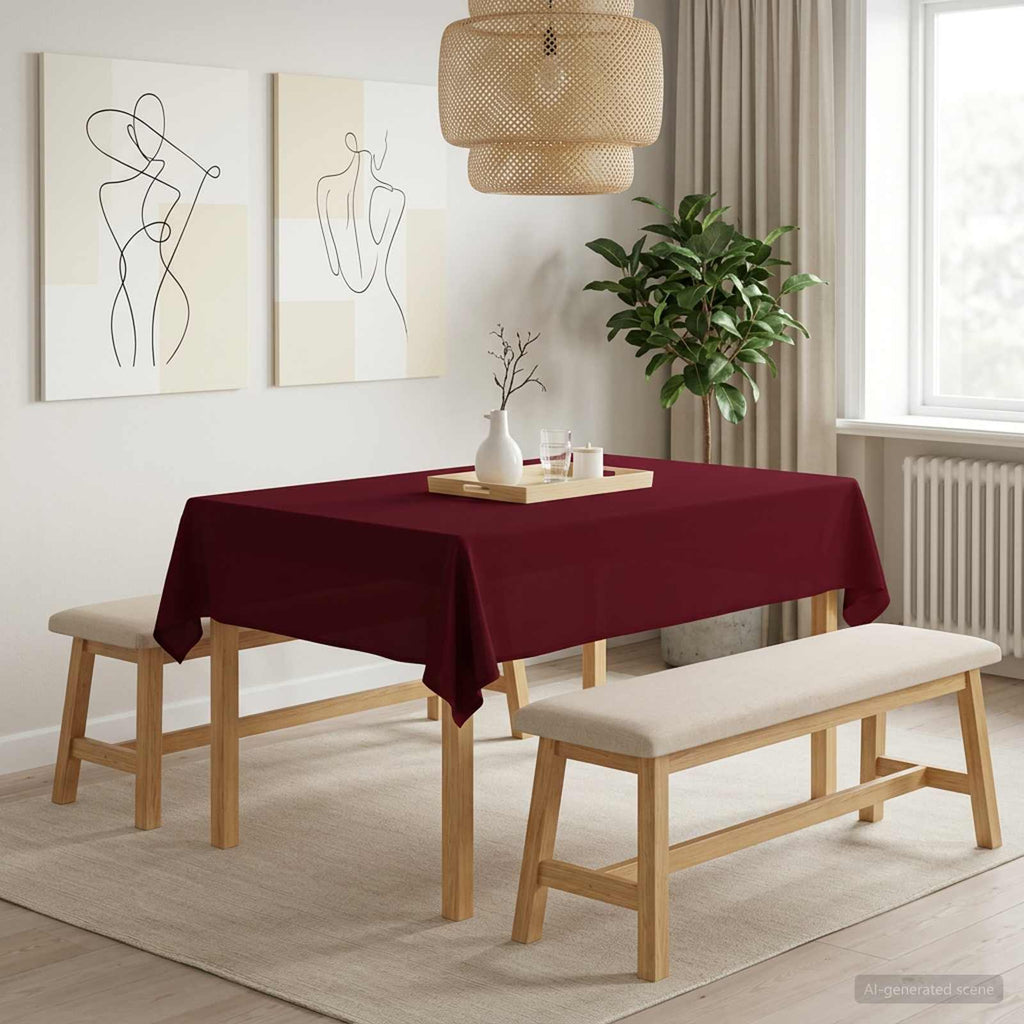 vidaXL Obrus stołowy Prostokątny Czerwone wino 140 x 180 cm Poliester