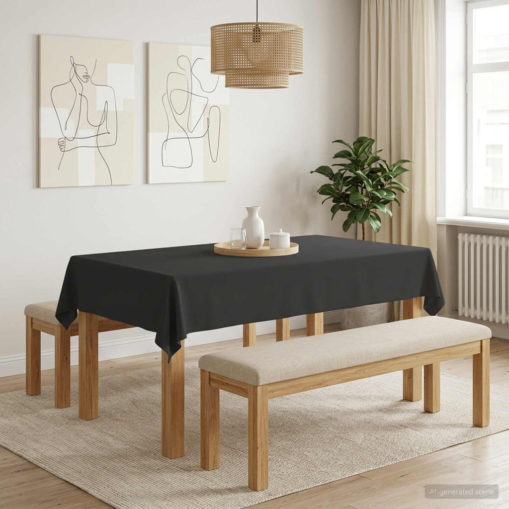 vidaXL Obrus stołowy Prostokątny ciemnoszary 140 x 200 cm Poliester